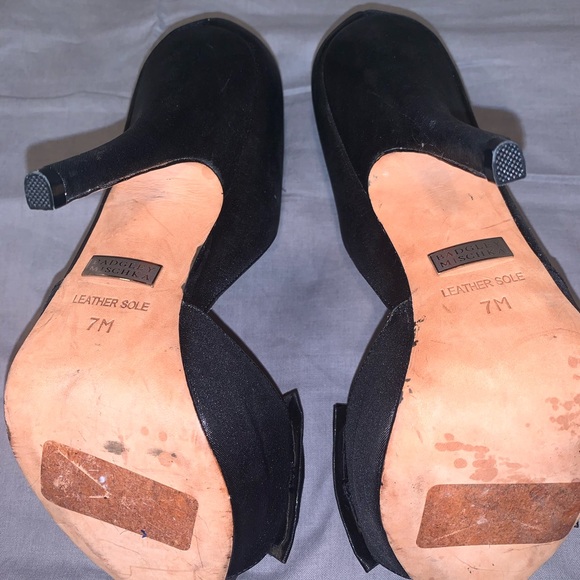 Badgley Mischka Nessie Peep Toe Stilletto Heels Black with Bow Accent - Picture 4 of 6